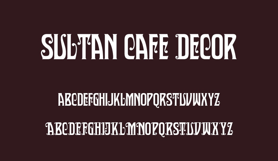 sultan-cafe-decor-personal-use font