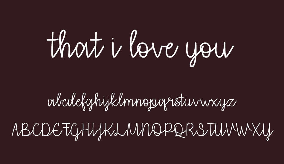 that-i-love-you font