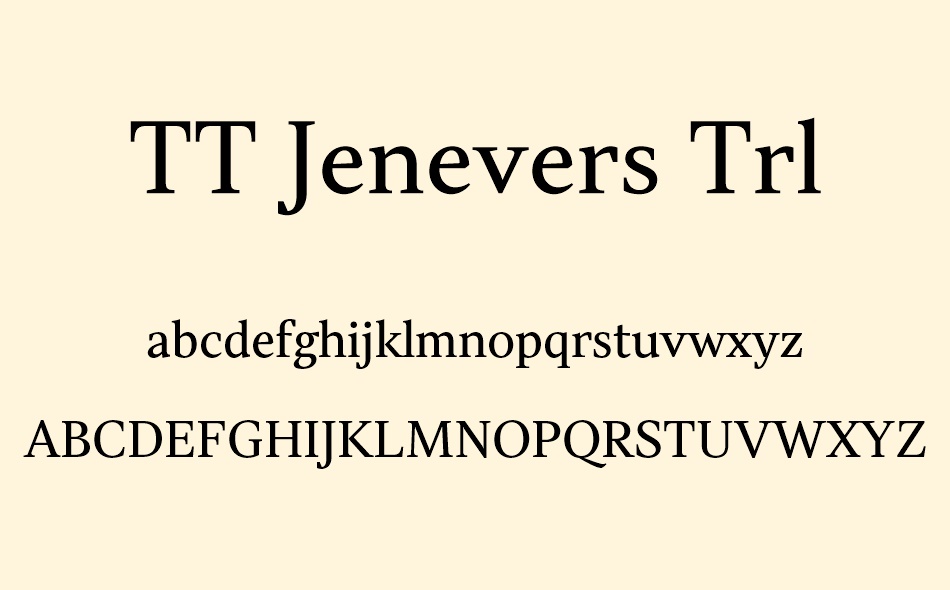 TT Jenevers font