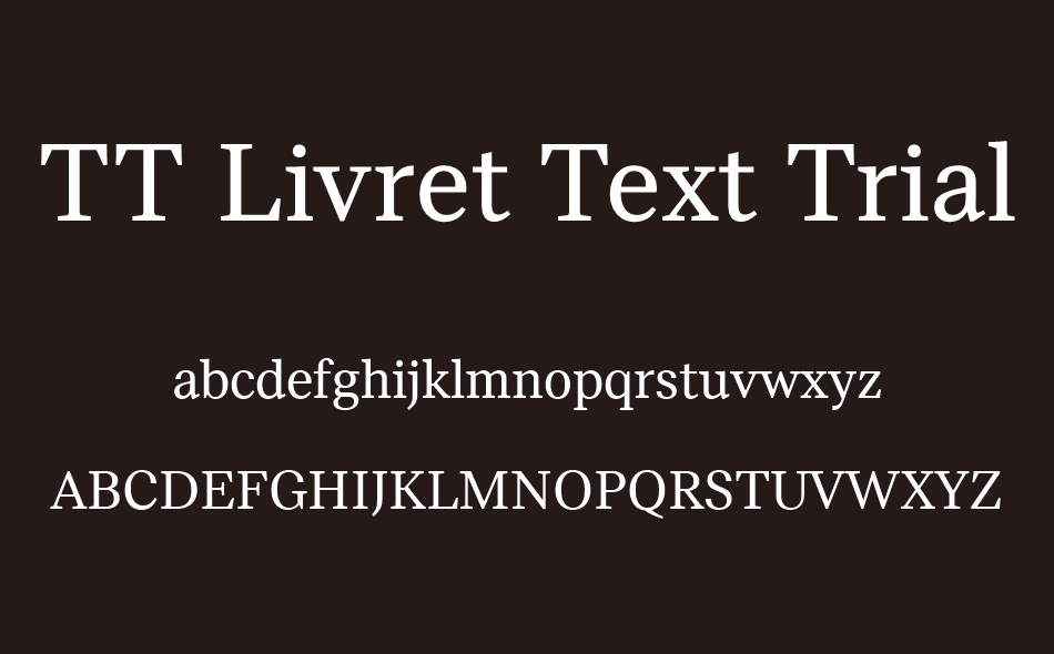 TT Livret Text font