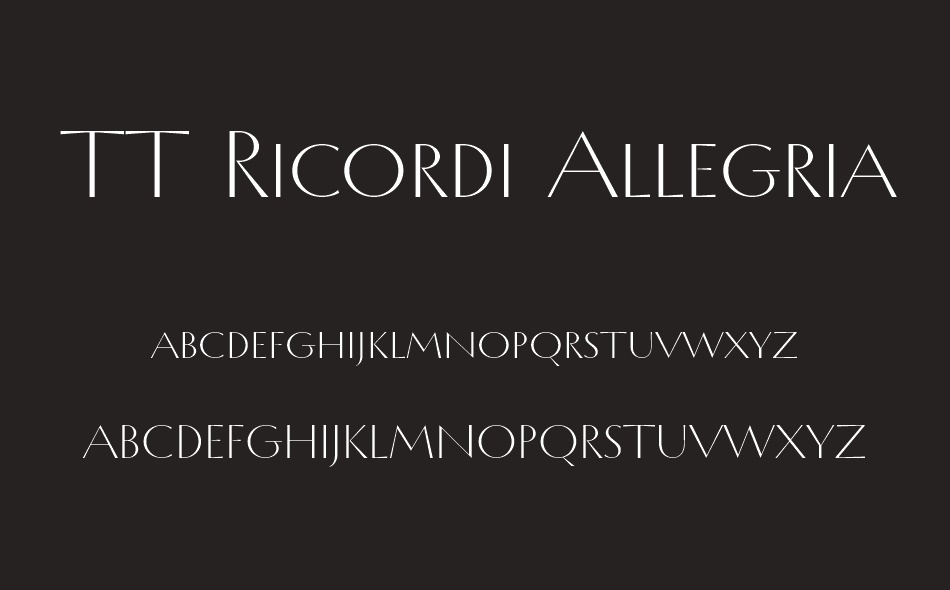 TT Ricordi Allegria font