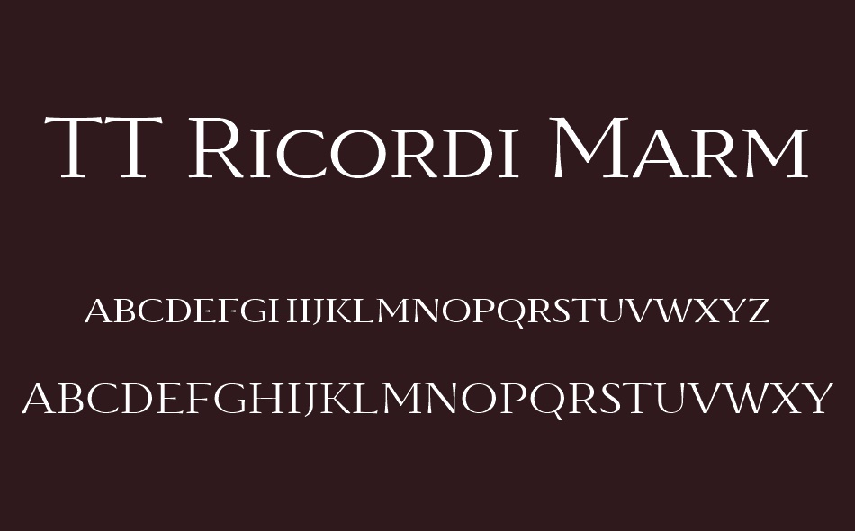 TT Ricordi Marmo font