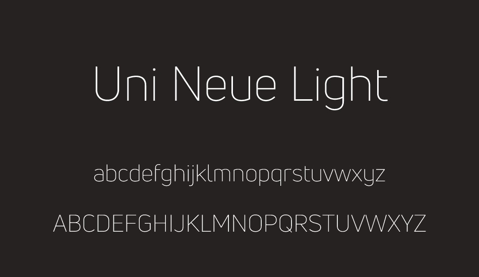uni-neue-light font