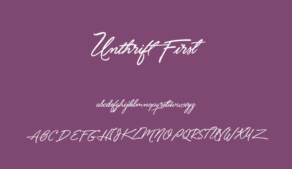 unthrift-first-personal font