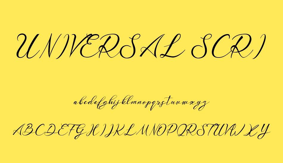 unıversal-scrıpt-personal-use font