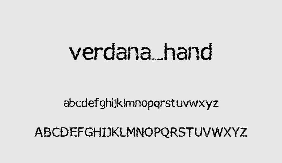 verdana-hand font