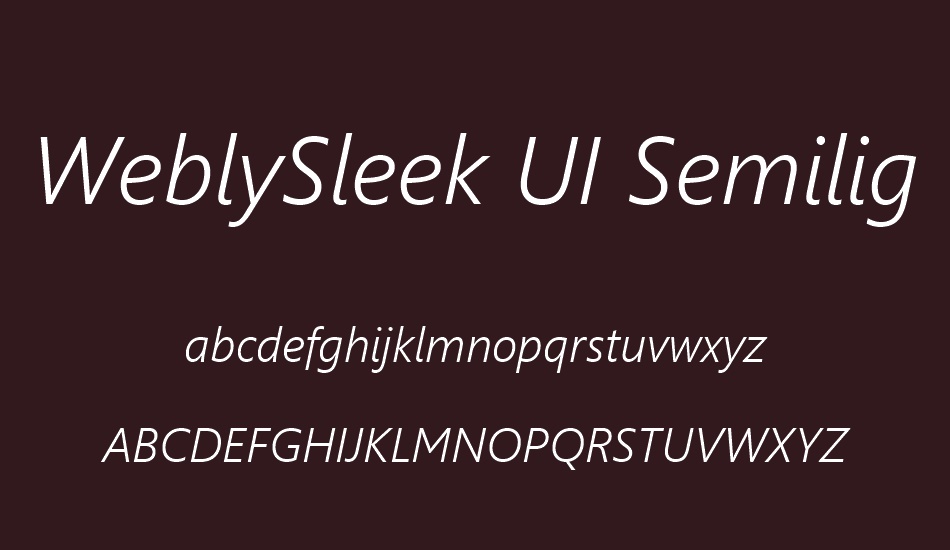 weblysleek-uı-semilight font