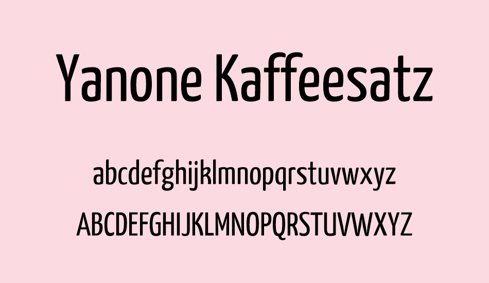 yanone-kaffeesatz font