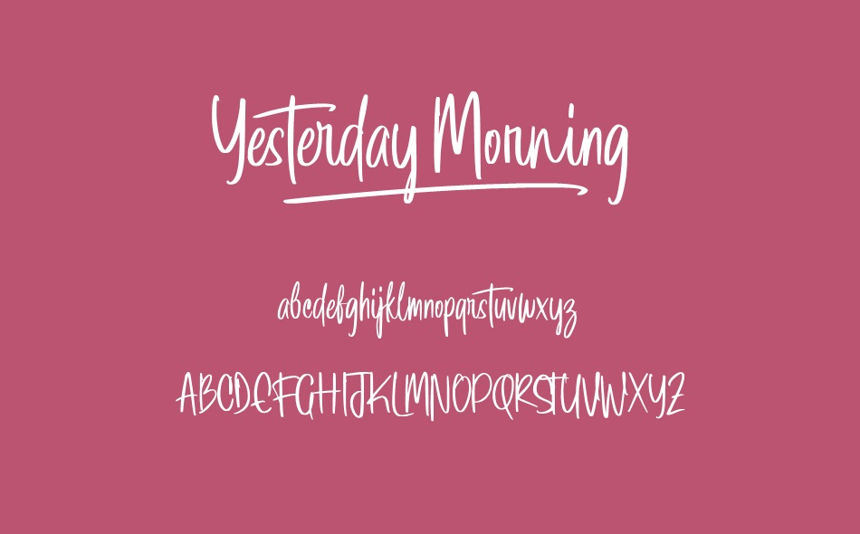 Yesterday Morning font