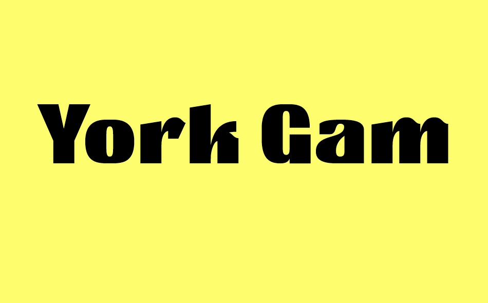 York Game font big