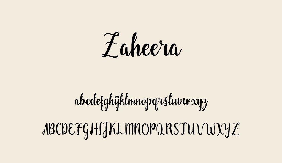 zaheera--demo font