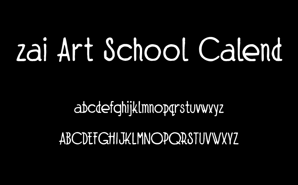 zai Art School Calendar 1931 font