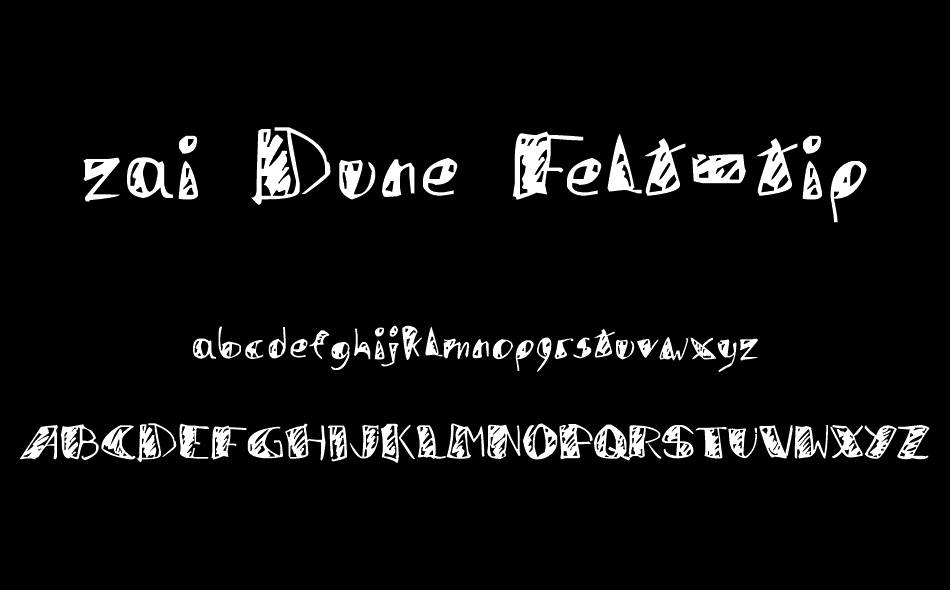 zai Dune Felt-tip Pen font