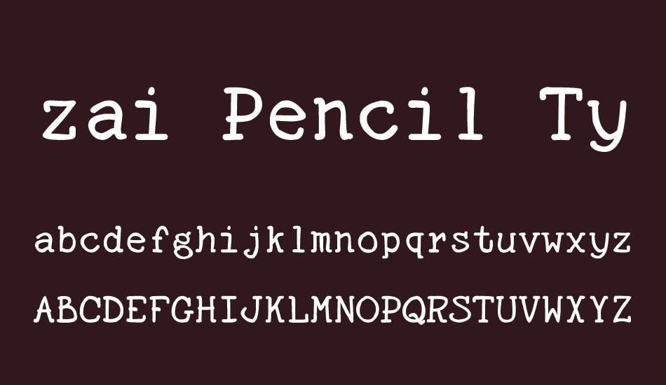 zai-pencil-typewriter font