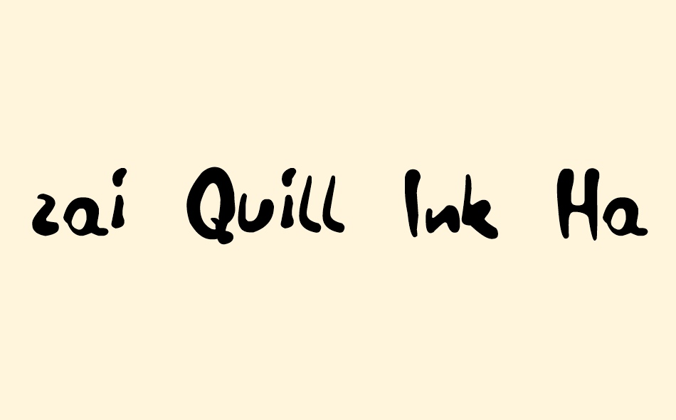 zai Quill Ink Handy font big