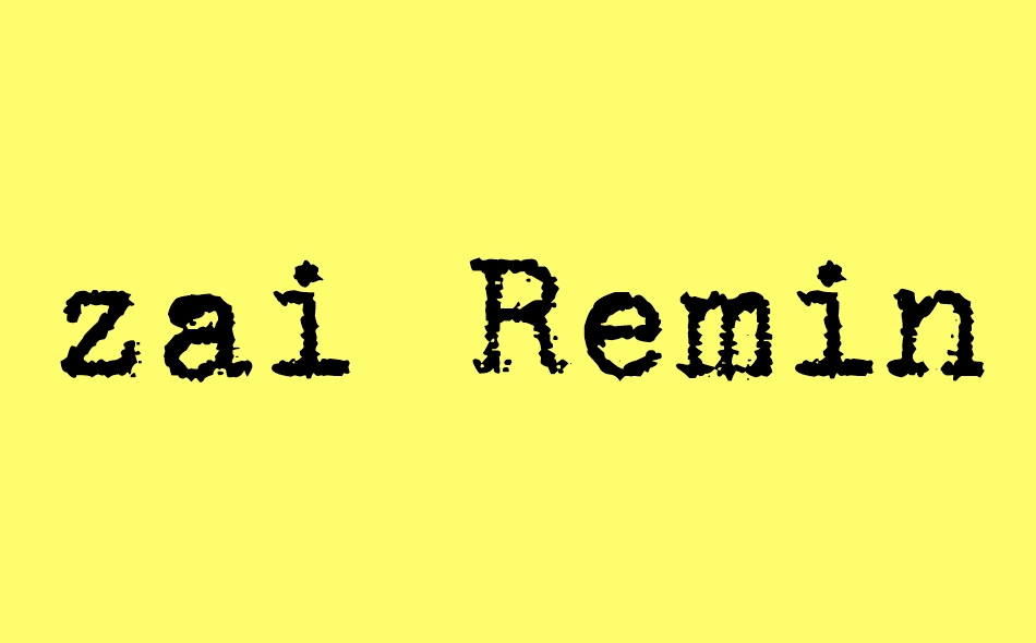 zai Remington Deluxe Typewriter font big