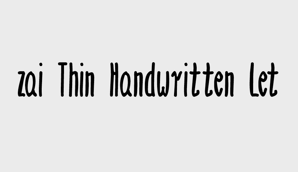 zai-thin-handwritten-lettering font big