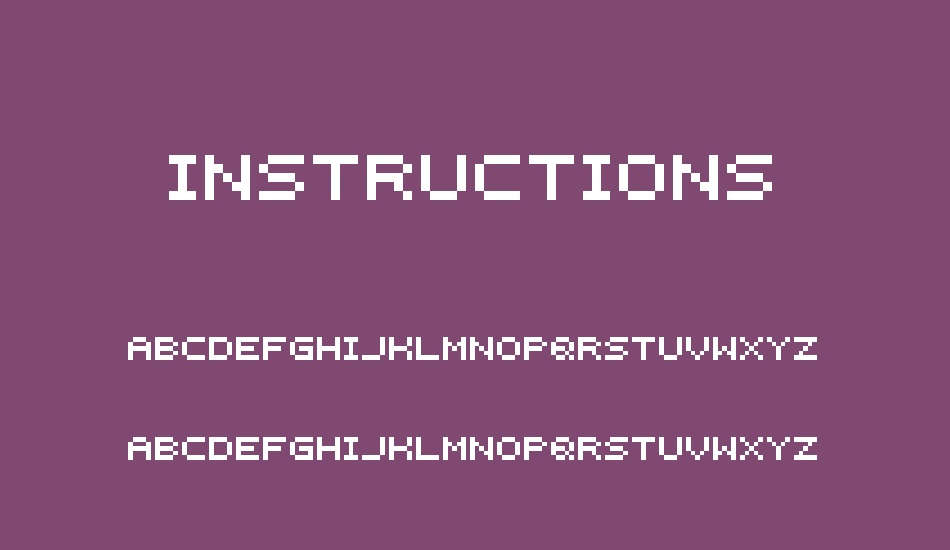ınstructions font