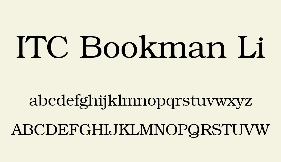 ıtc-bookman-light font