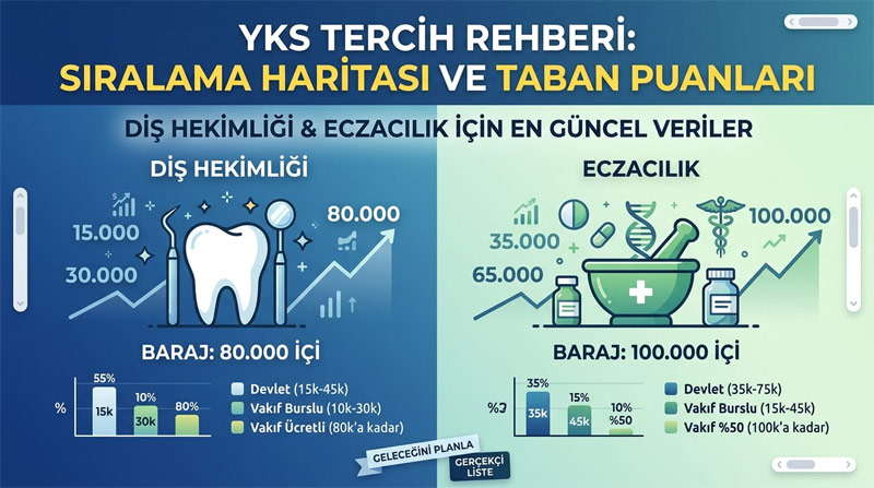 YKS Tercih Masası Diş Hekimliği ve Eczacılık İçin Kaç Bin Sıralama Lazım